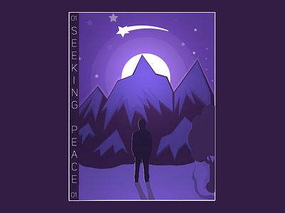 SEEKING PEACE art design graphic illustration illustration art illustrator mountain stars