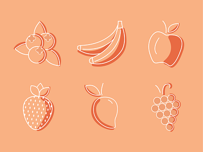 Fruit icons fruits graphic design icons icons set illuatration vector