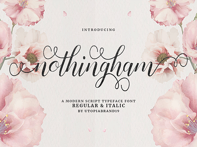 Nothingham Script branding design font font awesome font bundle font design handlettering handwritten handwritten font handwritten type illustration modern calligraphy modern card typeface typeface font ui wedding font