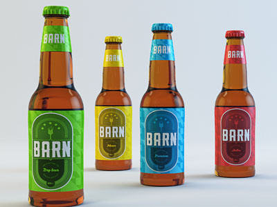 Barn Beer . New version 3d beer bootle label model