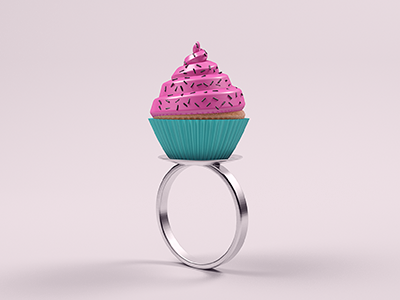 Cupcake Ring 3d c4d cgi cupcake jewelry model ring