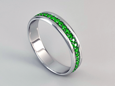 Ring 02 - Emerald 3d c4d cgi emerald gem jewelry model ring