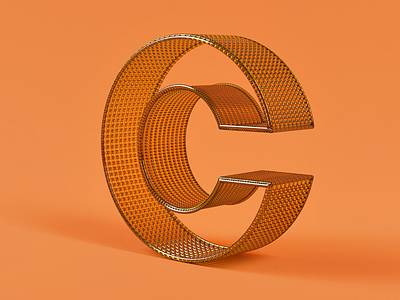 Type project - C c c4d glass letter model type wire