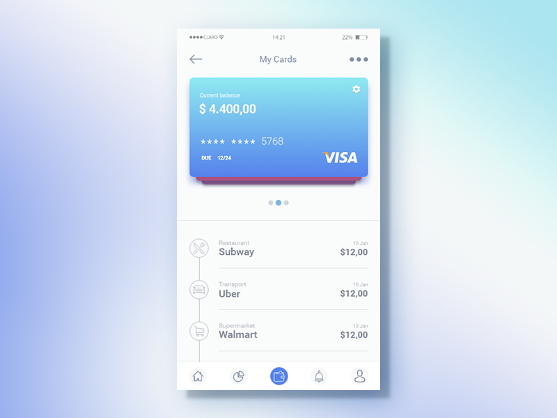 Wallet design study by Carlos Silva on Dribbble