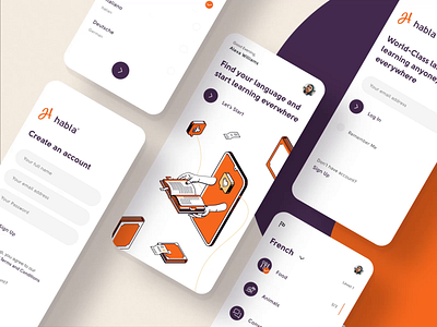 Habla - Language Learning Platform #1 animation app branding design icon logo mobile mobileappdesign ui ui design uiux ux uxdesign web web design website