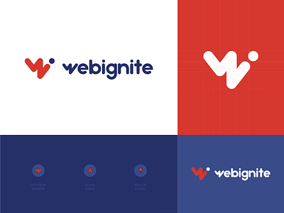 Webignite | Logo Design | Branding app branding design designer dribbble invite icon illustration landingpage landscape lettering logo logodesign logos logotype mobile photoshop top top4shots vector web