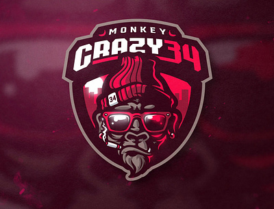 MONKEY CRAZY design esportlogo esports gamelogo gaminglogo illustration mascot mascot logo sports logo twitch twitch logo