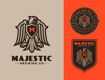 Majestic Eagle brand branding design design eagle eagle logo eagle mascot falcon falcon logo heraldic illustration logo logobrand mascot mascot logo
