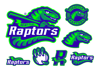 Raptors Baseball Mascot Logo