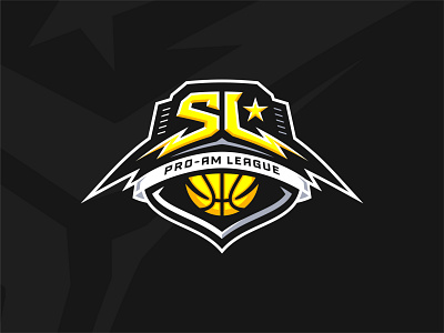 SL PRO AM LEAGUE basketball logo branding design esportlogo esports gaminglogo illustration initial logo letter logo letter mark logo mascot mascot logo tournament logo