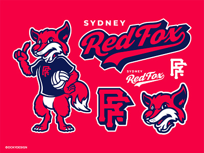 SYDNEY REDFOX design esportlogo esports fox fox logo gaminglogo illustration logo mascot mascot logo red fox sports logo volley ball volleyball logo