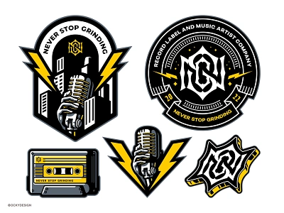 Record Label Design Pack apparel logo badge badge design badge logo branding branding apparel branding label design emblem design esportlogo esports gaminglogo icon logo illustration mascot mascot logo microphone logo podcast logo record label ui