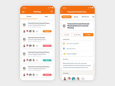 Meeting Schedule & Event App app application cards clean design event inspiration ios minimal mobile mobile app mobile app design mobile design mobile ui ui ui design user interface ux ux design