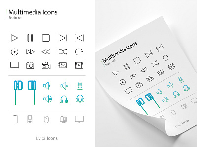 Multimedia Icons app art brand branding clean design flat icon icons illustration ios logo minimal mobile sketch ui ux vector web website