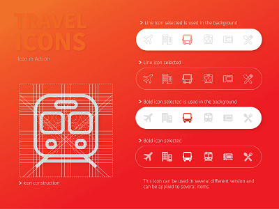 Travel icons in action app art brand branding character clean design flat icon icons illustration ios logo minimal mobile ui ux vector web website