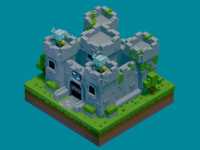 Castle 3d animation blender isometric knights magicavoxel simple voxel
