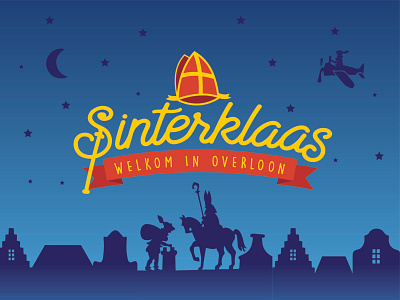 Sinterklaas / Saint Nicholas - Logo design blue children christmas design icon illustration kids logo overloon saint nicholas santa santaclaus silhouette sinterklaas typography