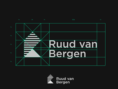 Ruud van Bergen - Logo grid branding concept construction grid grid design icon lines logo logo grid logo guidelines logodesign logotype mountain mountains ruud van bergen simplicity stripes typography