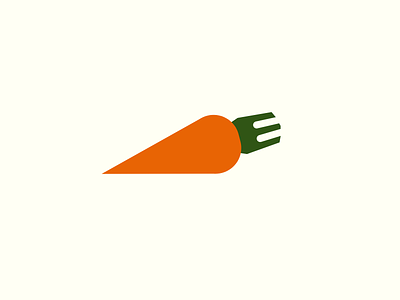 Roots & Carrots - Logo mark (fork +carrot) balanced branding carrot design fork icon iconic illustration illustrator logo logo icon logo idea logo mark logo marks logodesign mark orange roots simplistic symbol