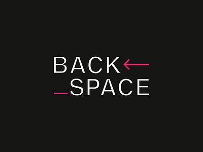 Backspace - Logo concept arrow back backspace black brand design brand identity branding branding design concept design iconic logo logodesign logotype pink space type typogaphy