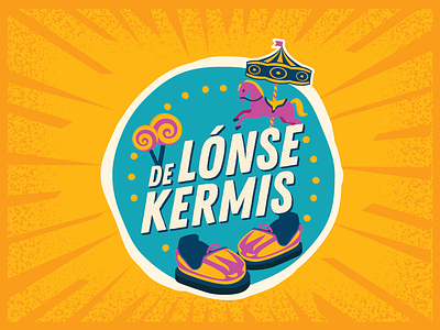 De Lónse kermis logo blue branding candy colorful design fair horse illustration illustrator kermis logo orange overloon state fair vector