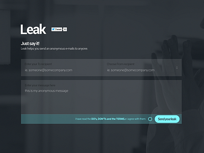 Leak button check email form leak web