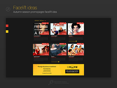 Facelift idea for Kanal2 autumn season promopage banner box design like promo tag ui web