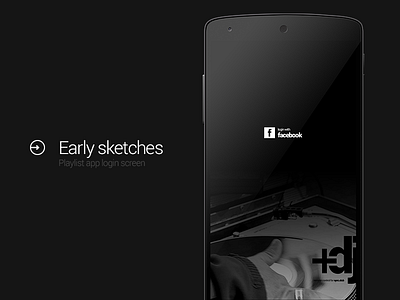 Login screen for the playlist app app dark design facebook login minimal ui