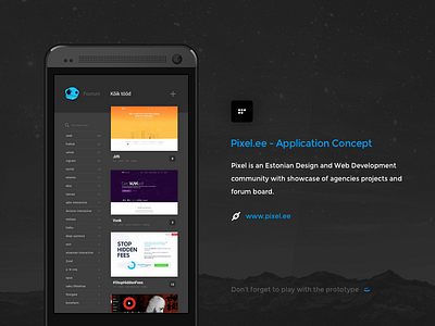 Pixel.Ee - App Concept app community design estonia forum marvel pixel projects prototype ui web