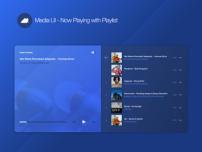 MediaUI - Now Playing (With Playlist) audio media player playlist ui