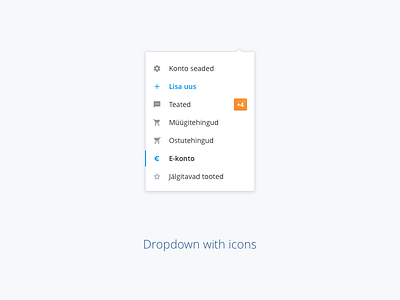 Simple dropdown with icons dropdown icons label