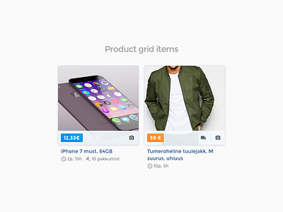 Product grid items app auction grid image product