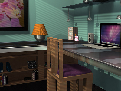 Office Desk 3d design maya model render textures