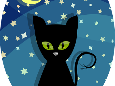 Cat cat cat logo design flat illustration logo night ui vector web