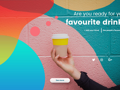 Drink drinks, stay rings. color colorful drinks header header exploration homepage products ui ux web