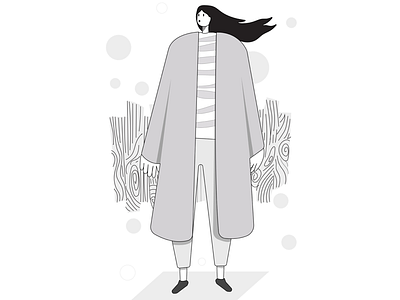 Windy art character design illustration minimal ui web website
