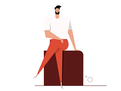 Seated character design digitalart flatdesign illustration minimal seating ui web