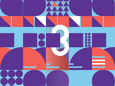 Number 3 design displaytype graphic illustration numbers type