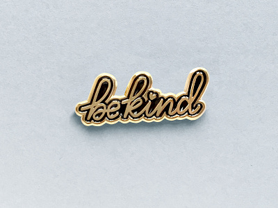 Pin "Be kind" design lettering vector