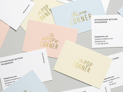 The Pop Corner Business Cards branding design lettering logo typography vector