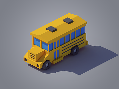 Isometric Bus 3d bus car flat game game design hard edge ios isometric lowpoly triangle vintage