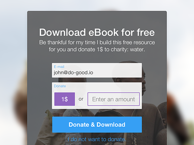 Donate-to-Download Form charity donate donation download form lead generation ngo nonprofit usability ux