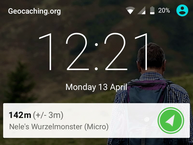 Lockscreen Widget for Geocaching