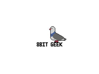 8 bit geek 8 bit animal branding cartoon design flat logo pixellated pixels simple typography vector