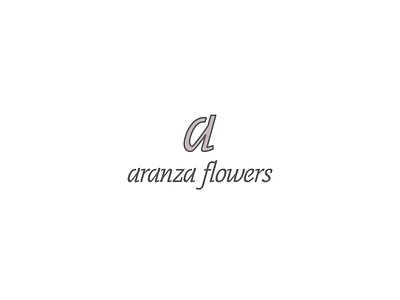 aranza flowers a brand branding custom letter design flat icon italics letter logo mauve outline simple type typography vector