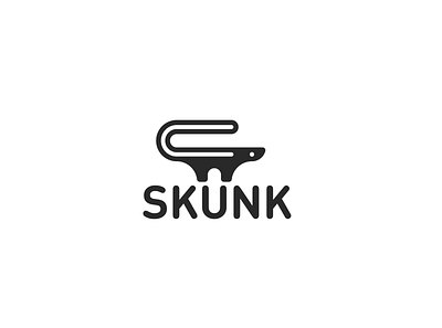 skunk animal logos black and white branding design flat graphic design illustration logo rounded simple typography vector