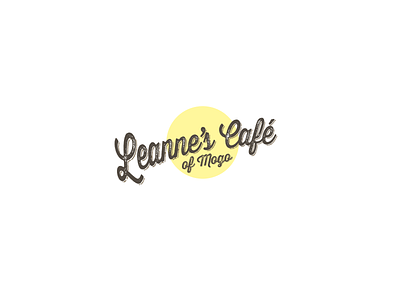 Leanne's café branding cafe design distorted flat illustration lettering logo name simple texture traditional typography vector warped