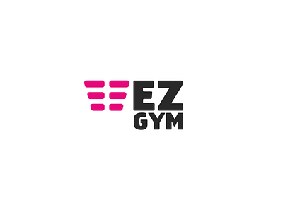 EZ gym abdominals abs body building branding design flat gymnasium illustration logo muscle pink simple typography vector weightlifting