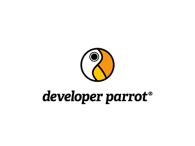 developer parrot branding design flat logo