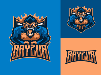 BAYZUR 3d animal logo animation branding esports logo gorila logo gorilla graphic design logo mascot logo motion graphics sports logo ui